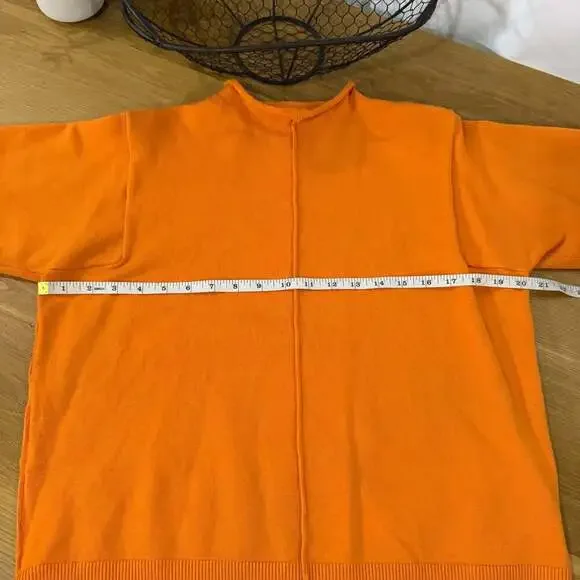 Mock neck long sleeve soft & cozy lounge sweater orange Women’s Medium - Picture 3 of 8